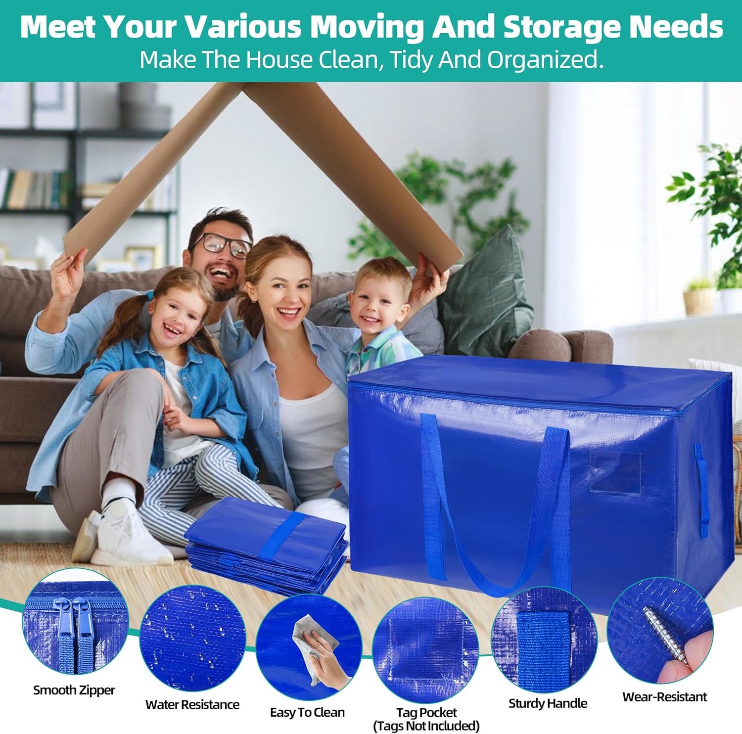 💥LAST DAY SALE 50% OFF💥24 Gallon Extra Large Heavy Duty Foldable Moving Bags⚡BUY 6 GET 3 FREE