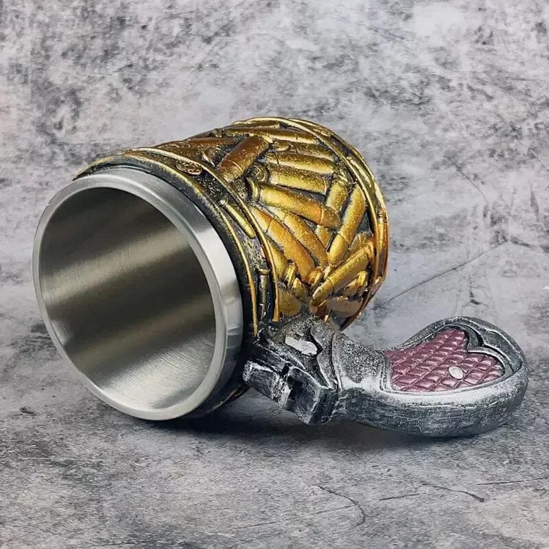 (🔥Last Day Promotion - 50% OFF)Stainless Steel Bullet Pattern Beer Mug