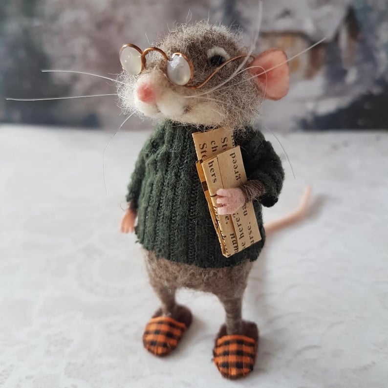 【🔥Handmade Production】🎄Cute Needle Felted Mouse🐭