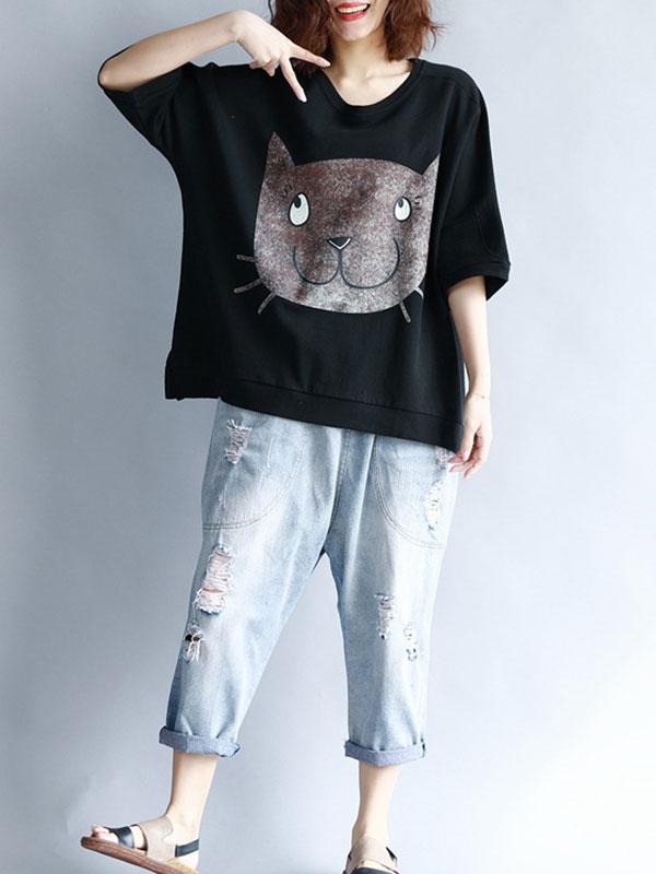 Murmur Kitty Cotton Top