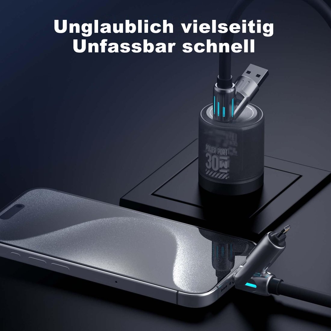 🔥DIREKTVERKAUF AB WERK⏰4-in-1-USB-Ladekabel, Schnellladung MAX 60 W