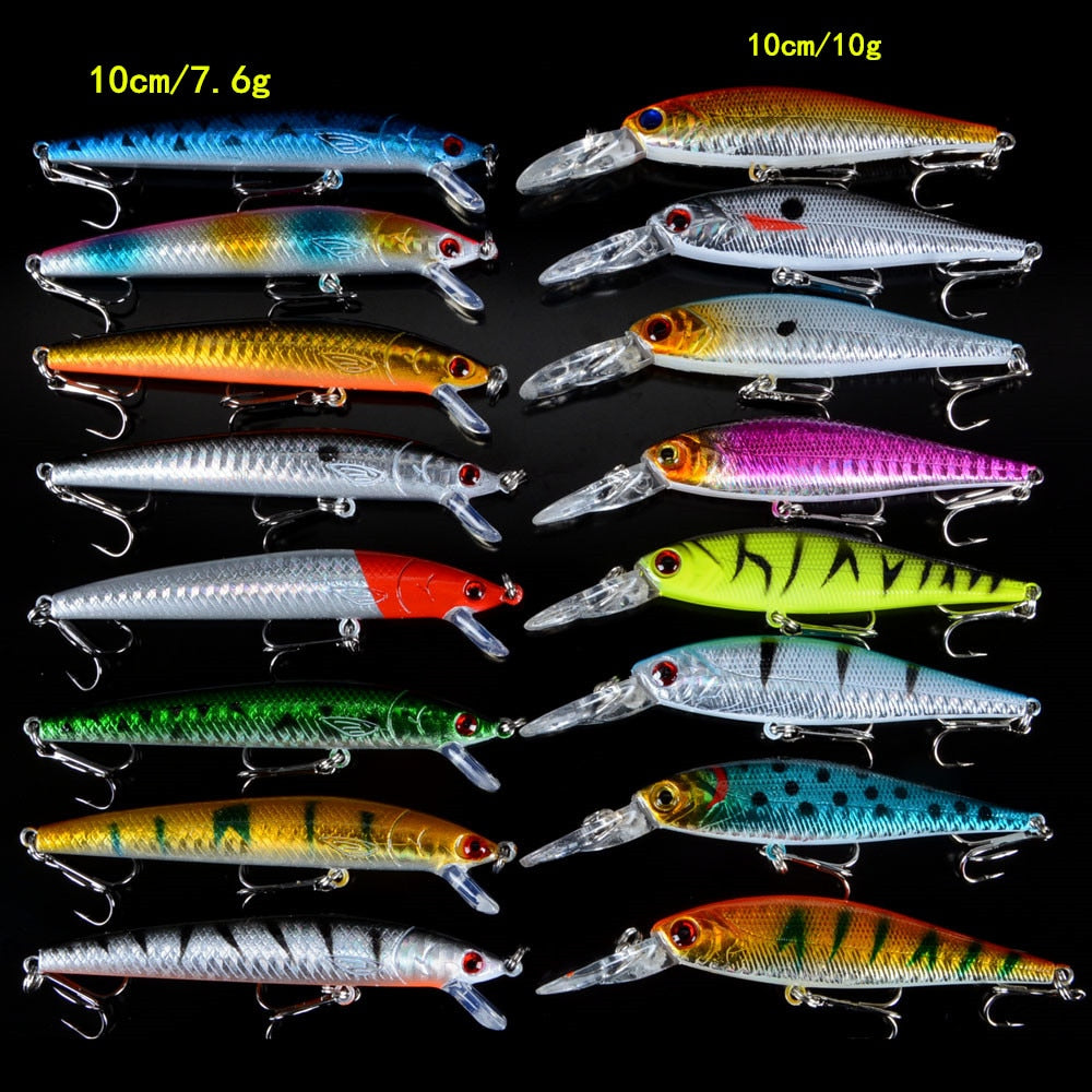 Set Mixed 16pcs/Lot 2 Models Minnows Fishing Lures
