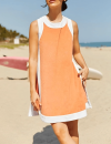 Last Day Promotion 70% OFF - 🔥Women's 2-Piece Sets Color Block Crewneck Sleeveless Top + Skirt & Shorts w/ Pockets⚡Buy 2 Get Free Shipping