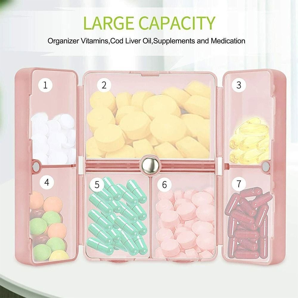 🔥(Last Day Promotion - 50% OFF)💊7 Compartments Portable Pill Case, BUY 2 GET 1 FREE