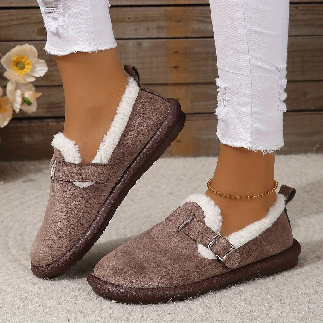 🔥Last Day 50% OFF -Women's Plush Round Toe Slip-On Flats