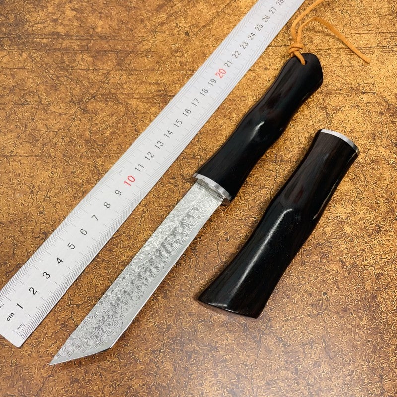 Bamboo forged Damascus steel knife