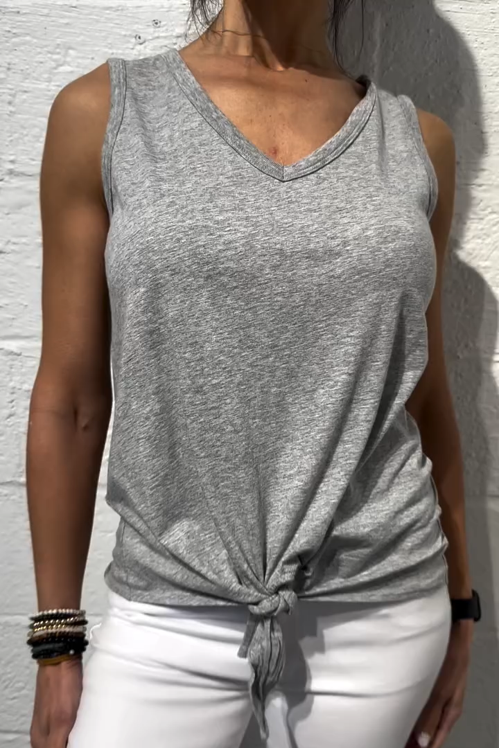 Women's Casual Solid Color V-Neck Hem Knotted Vest