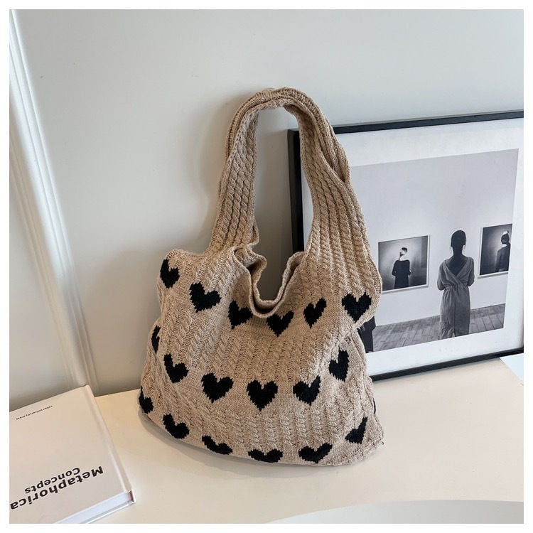 🔥 Last Day Promotion 50% OFF 🎒 Dopamine Love knit bag Knitted wool bag large capacity shopping bag - Buy 2 Get Free Shipping