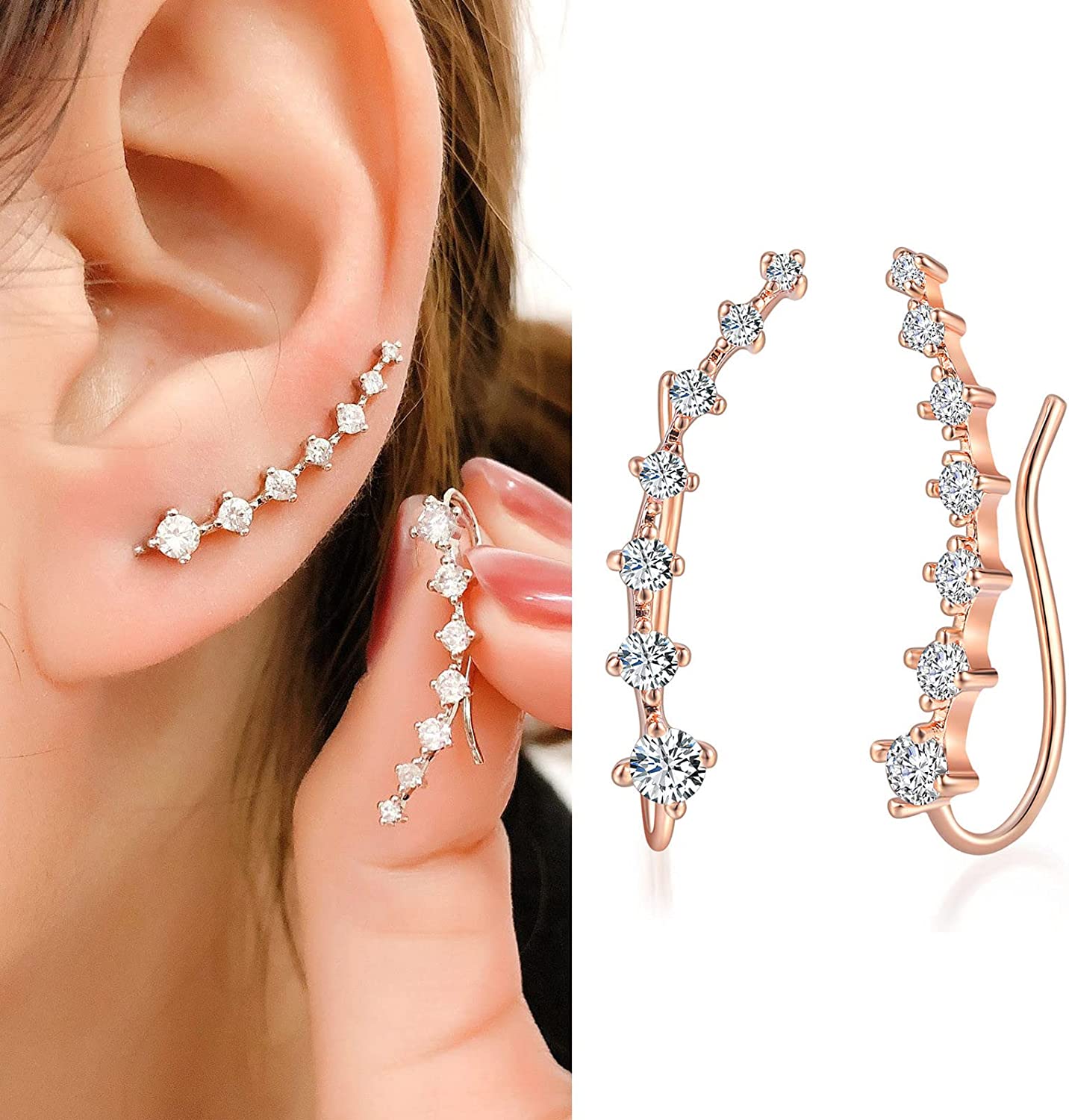 (🔥Hot Summer Sale - 58% OFF)7 Crystals Ear Cuffs
