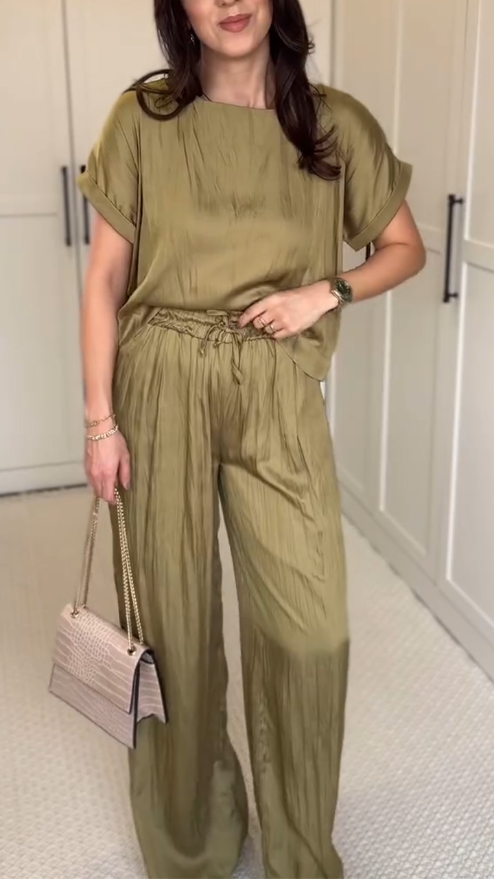 Ladies' Round Neck Loose Casual Commuting Set