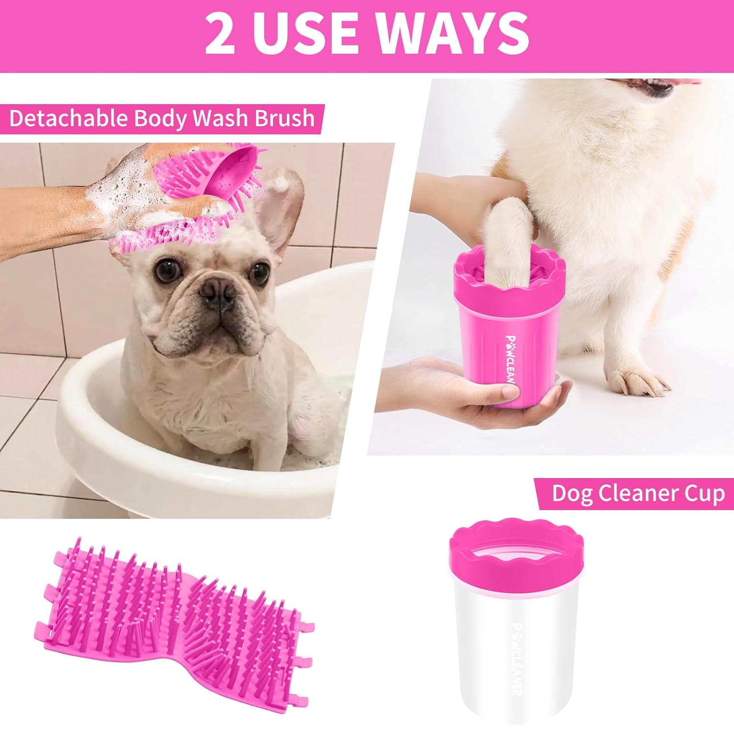 Dog Paw Cleaner, Washer, Buddy Muddy Pet Foot Cleaner for Small Medium Large Breed Dogs/Cats (with 3 absorbent towel)