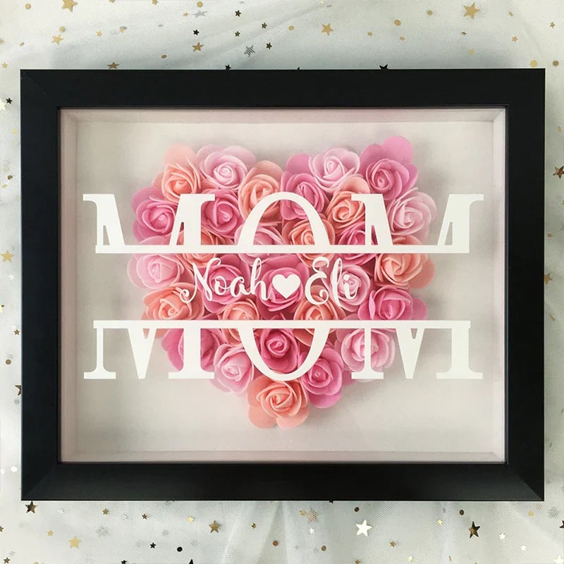 BUY 2 FREE SHIPPING-Personalized Mom Flower Shadow Box With Name For Mother's Day