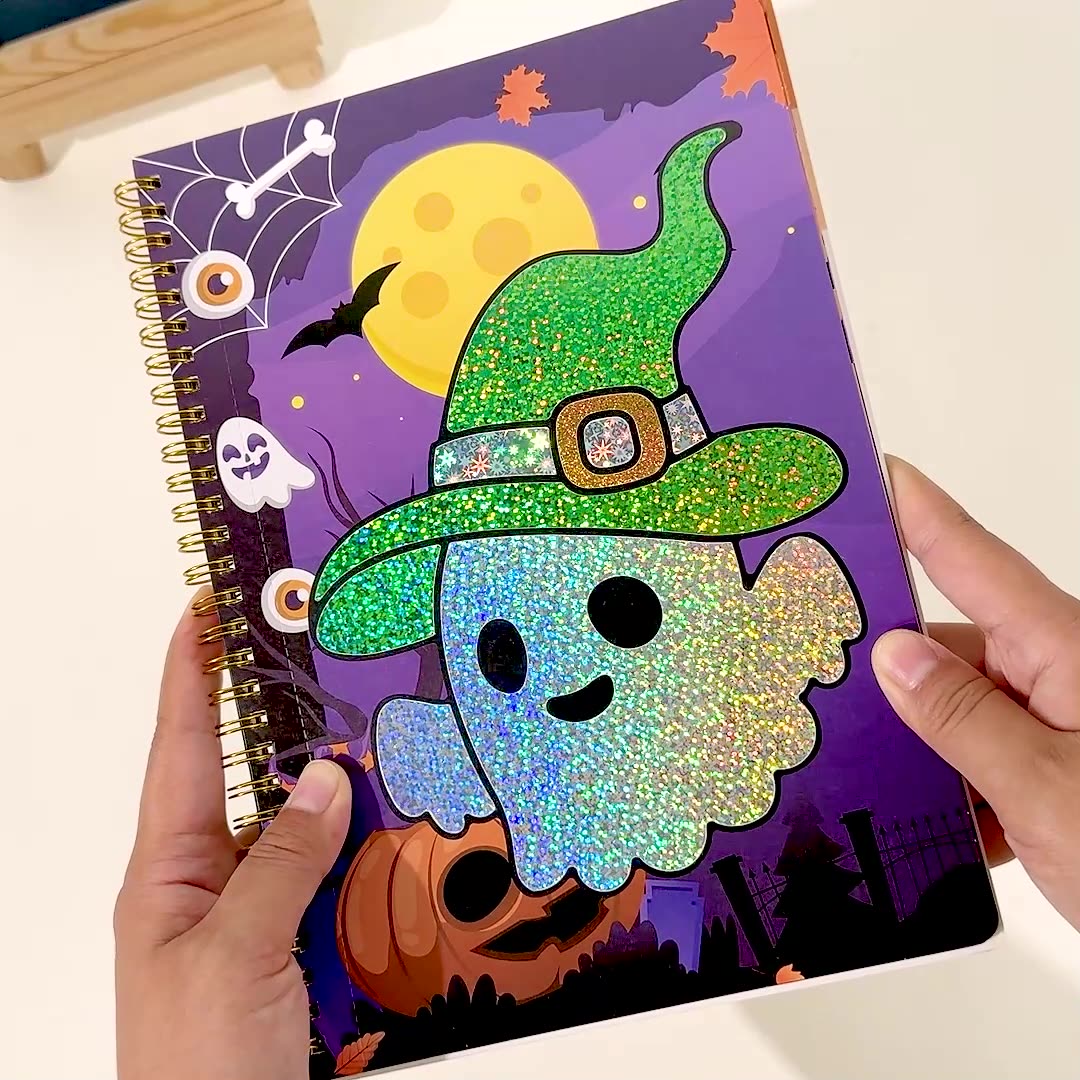 Halloween Arts Foil Fun Craft Colouring Books with Painting Tools