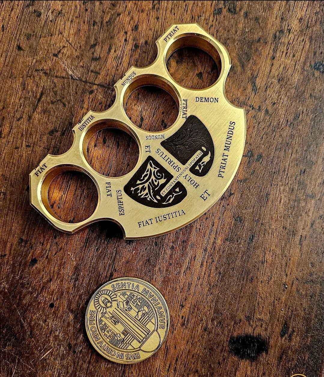 Holy Spiritus Constantine Brass Knuckle Paper Weight