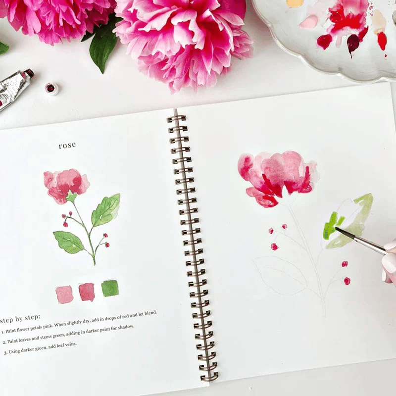 🔥 Letzter Tag: 49% Rabatt! 🖼️ Anfängerfreundliches💕 Aquarell-Workbook