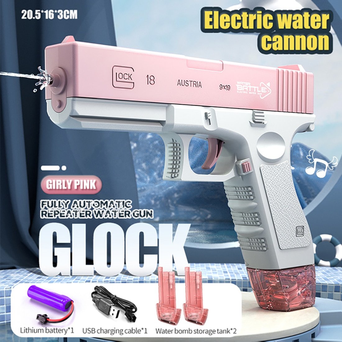 🎁Last Day Promotion SAVE 70% - 2023 New Glock Fast Shooting Water Gun(Buy 3 Free Shipping)