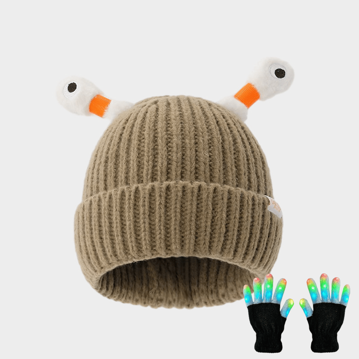 🔥Winter Parent-Child Cute Glowing Little Monster Knit Hat