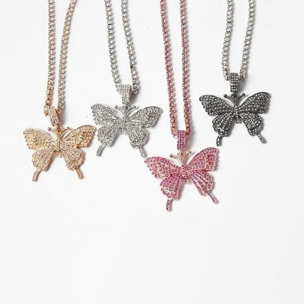 LAST DAY 50%OFF - BUTTERFLY CRYSTAL PENDANT NECKLACE