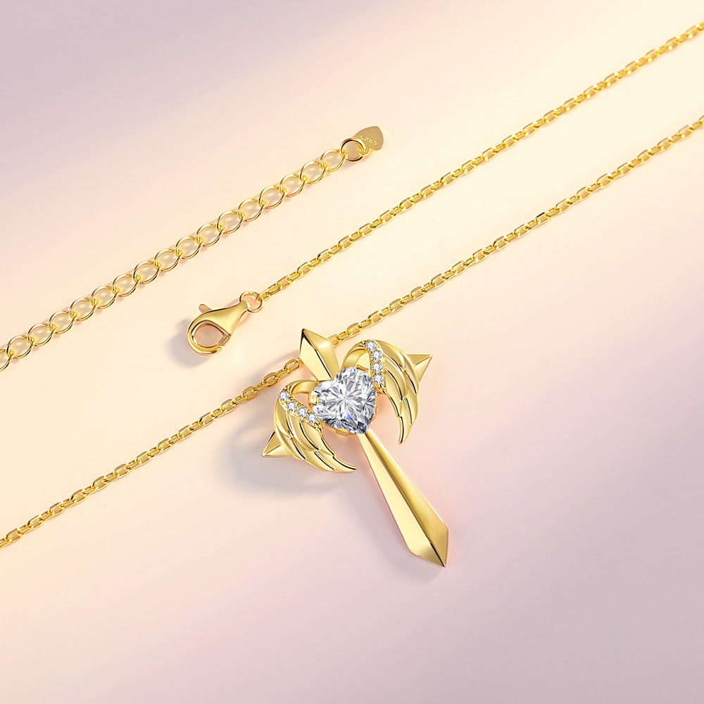 🔥Last Day Promotion - 70% OFF🎁Angel Wings Cross Necklace Gift