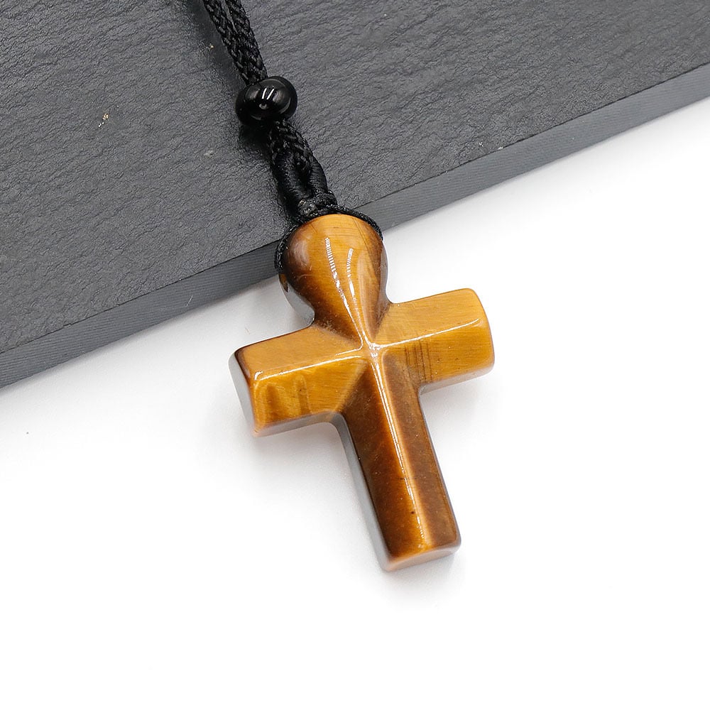 ✝️100% Handmade Natural Crystal Cross Necklace