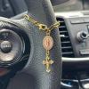✝️Pink Steering Wheel Rosary Charm Accessory