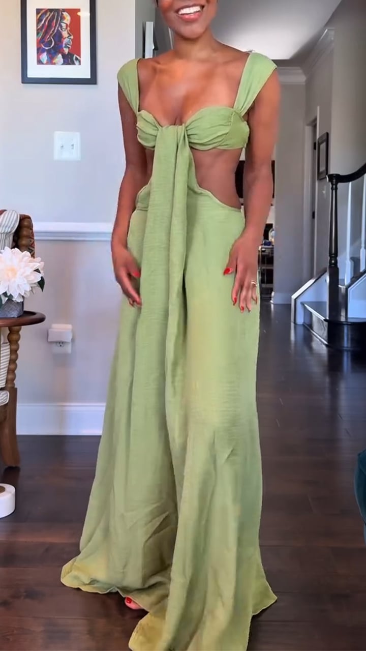 Women's Sleeveless Double Shoulder Tube Top Hollow Casual Jumpsuit