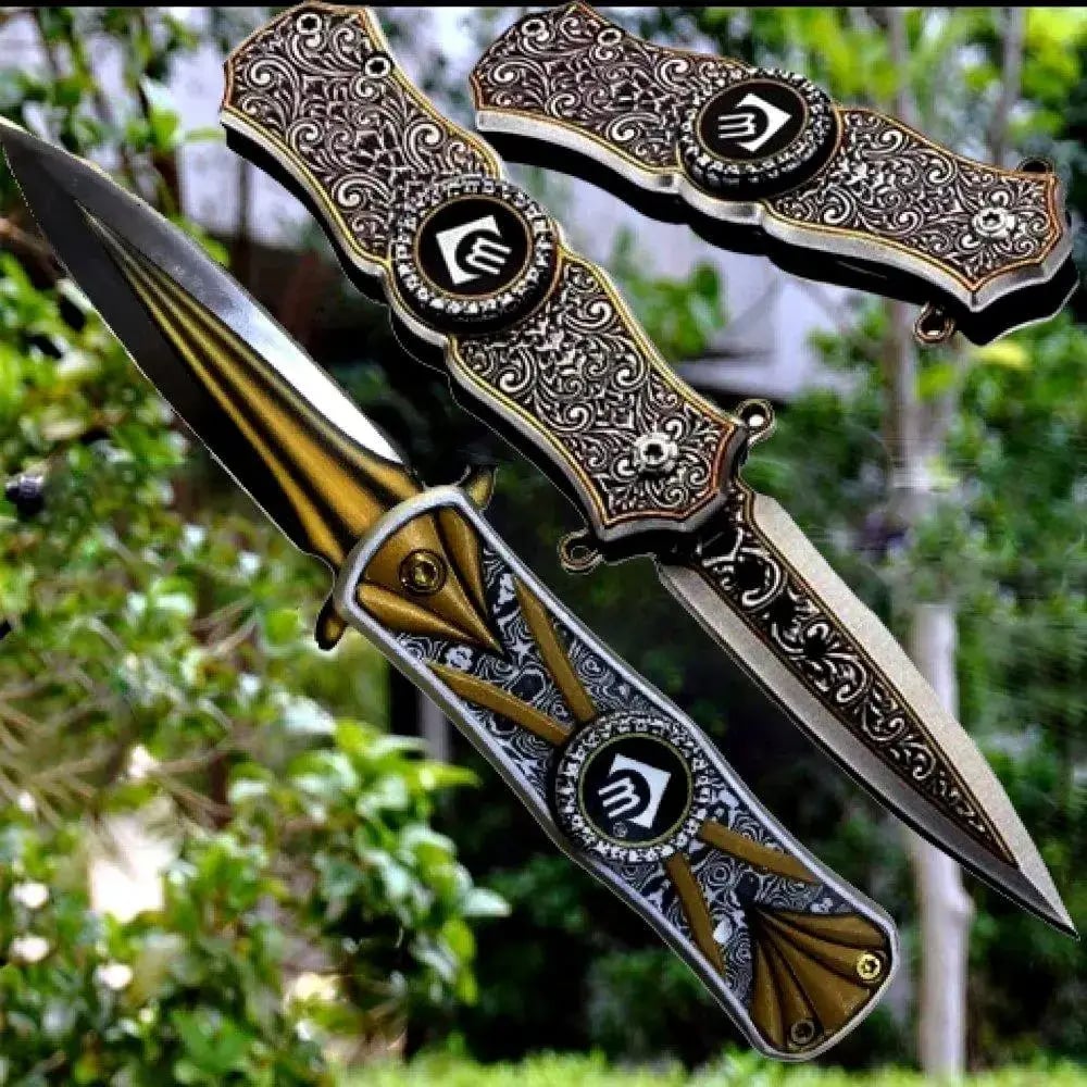 Handcrafted Retro Spinner Pocket Knife – Functional Art in Motion