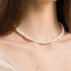 Gold Pearl Necklace, Dainty Gold Necklaces Prom Pearl Choker Necklace 15'' Pearl Necklaces for Women Beachy Necklace Adjustable Pearl Jewelry Bride as Graduation Birthday Mothers Day Gifts