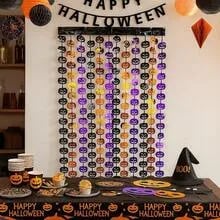 🔥Last Day 50% OFF - Halloween Pumpkin Door Curtain | Spooky Party Backdrop