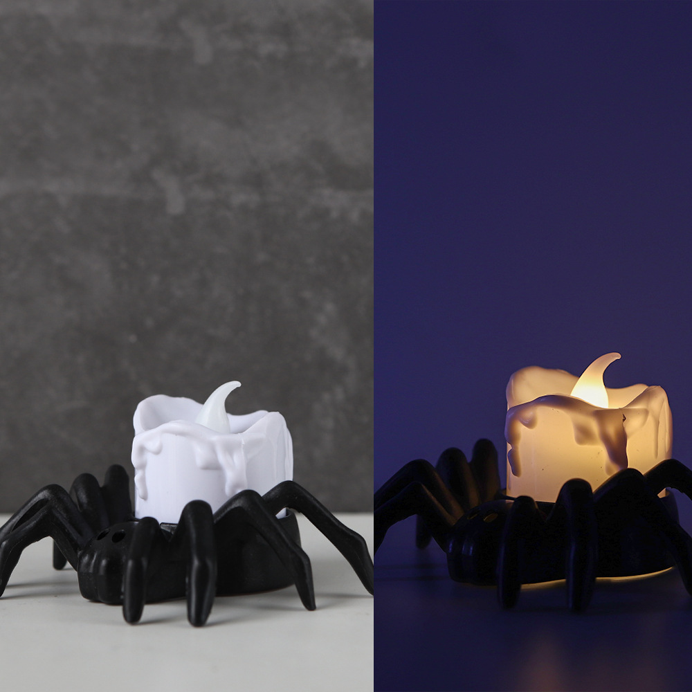 💥LAST DAY SALE 50% OFF💥Halloween LED Candle Lamp with Creepy Spider Decor