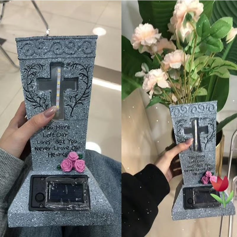 🎁TikTok Last Day Sale - 70% OFF🔥Solar-powered cross angel flowerpot solar-powered cemetery vase with LED
