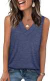 🔥Letzter Tag 70% Rabatt ✨Damen ärmellos V-ausschnitt Abnehmen lockere Passform Casual Tank Top T-Shirt