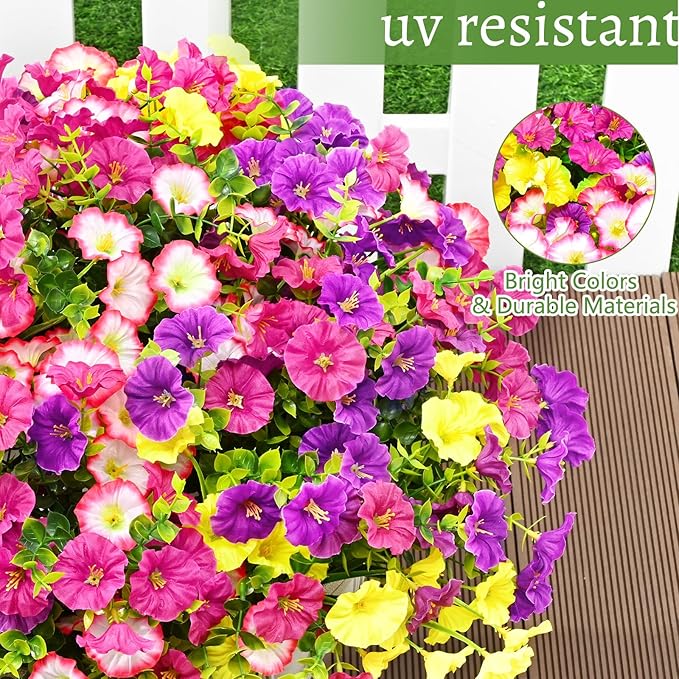 🌸 Spring Summer Home Decoration - 🌿 Fake Silk Colorful Morning Glory