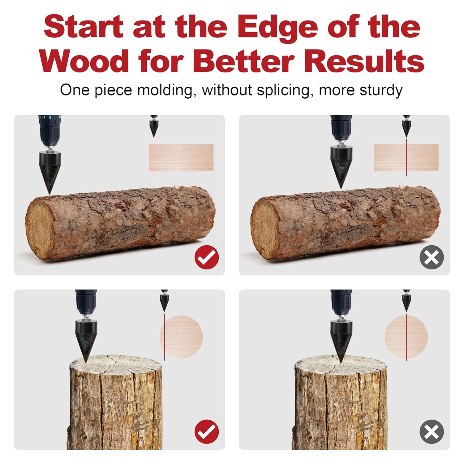🎁TikTok Last Day Sale - 70% OFF🔥Wood Splitter Drill Bit with 3 Drilling Handles