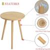 AWASEN Round Side Table, Small End Table for Living Room, Modern Wood Accent Table Coffee Side Table with Wood Legs for Small Space, Easy Assembly, Rustic Brown