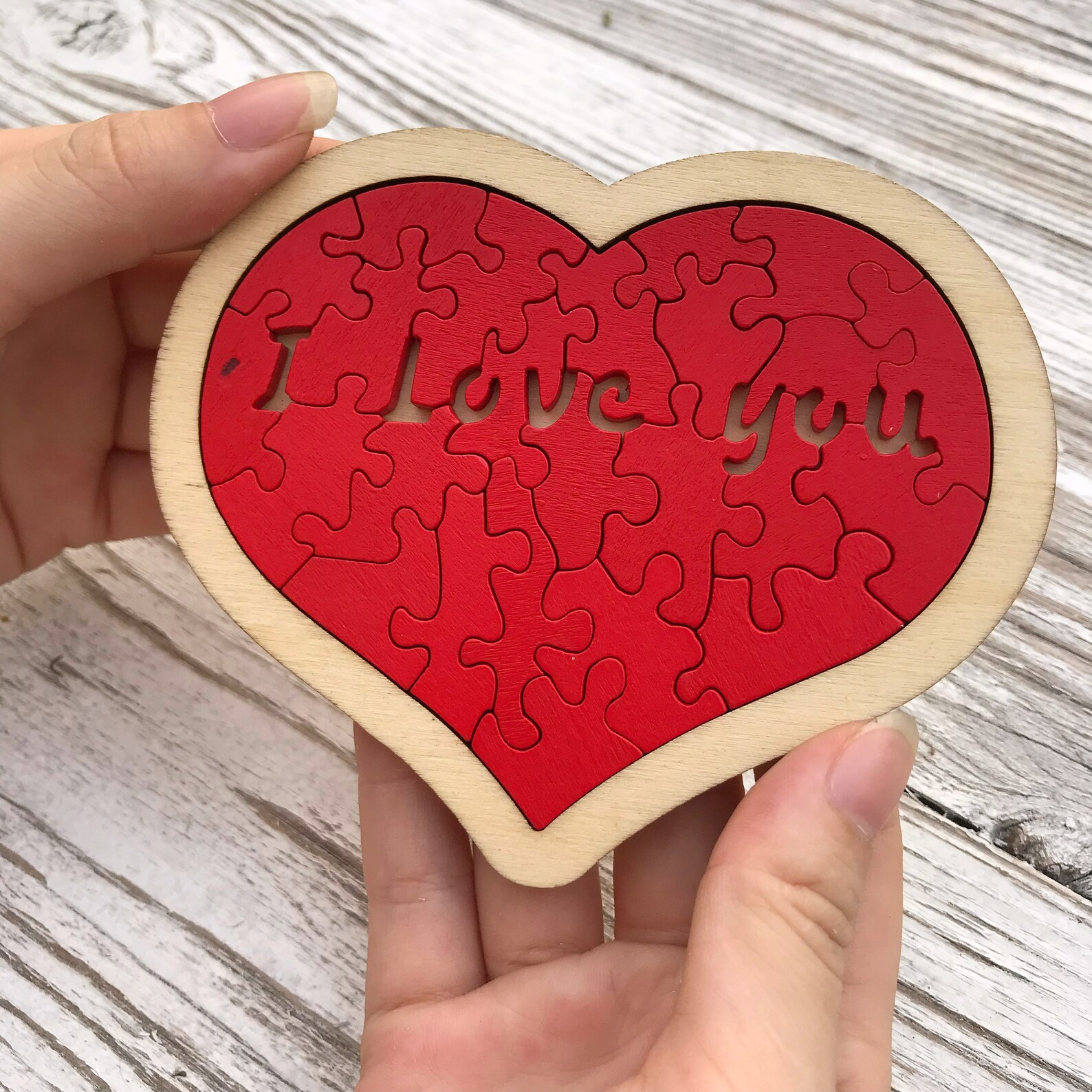 (🌲Early Christmas Sale- 50% OFF) Wooden Heart Puzzle