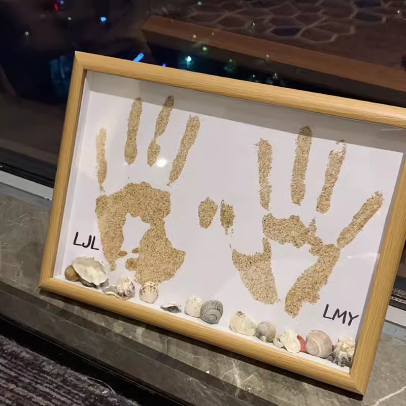 🌊DIY Romantic Beach Handprint Memorial Album - A SET[All tools included]