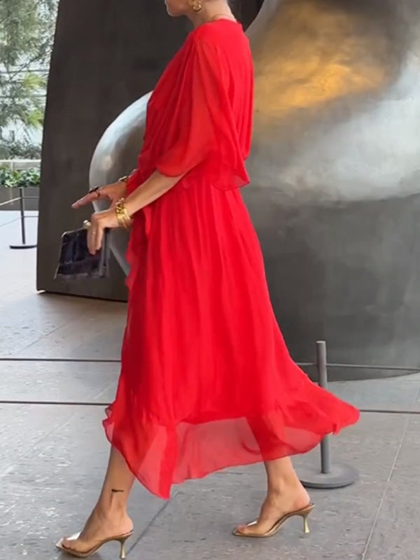 🔥Hot Sale 50% OFF🔥Stylish and elegant V-neck chiffon dress - Free Shipping