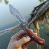 Handmade Damascus Pocket Knife | EDC Hiking & Camping Companion