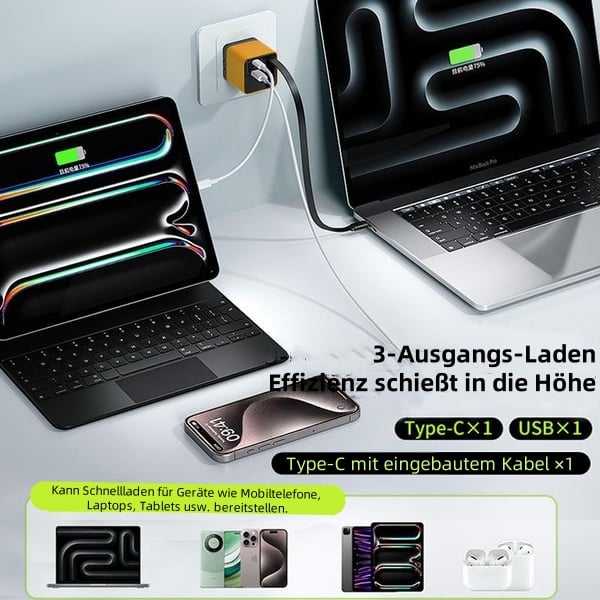 🔥LETZTER TAG 50% Rabatt- 3-in-1 GaN-Ladegerät⚡