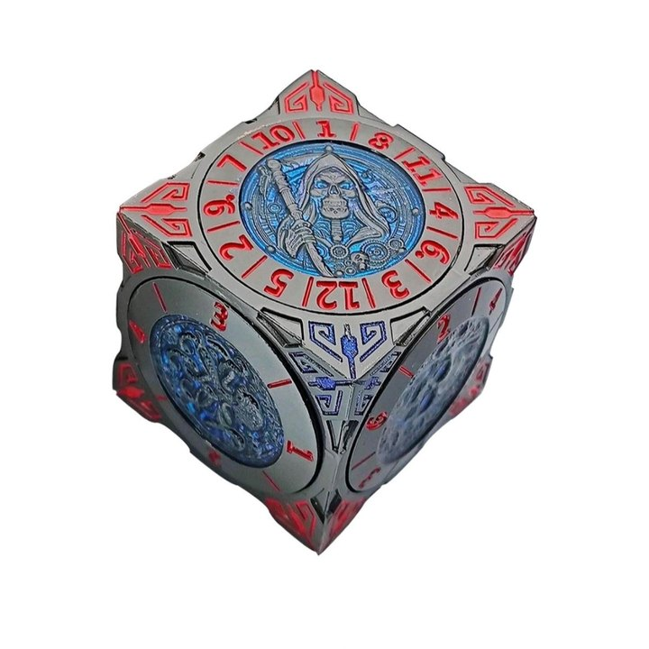 7-in-1 Metal Spinner Dice – Rotating Fidget DND Sculpture for RPG Fans