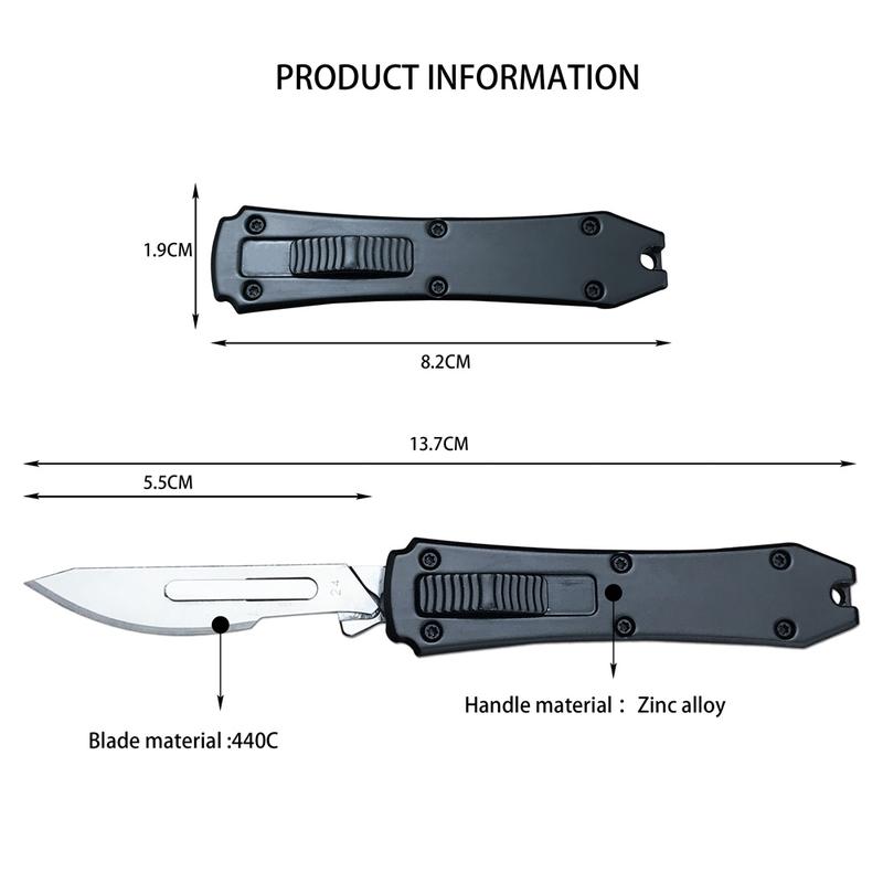 Utility EDC Pocket Retractable Box Cutter With Clip & Replacement Blades
