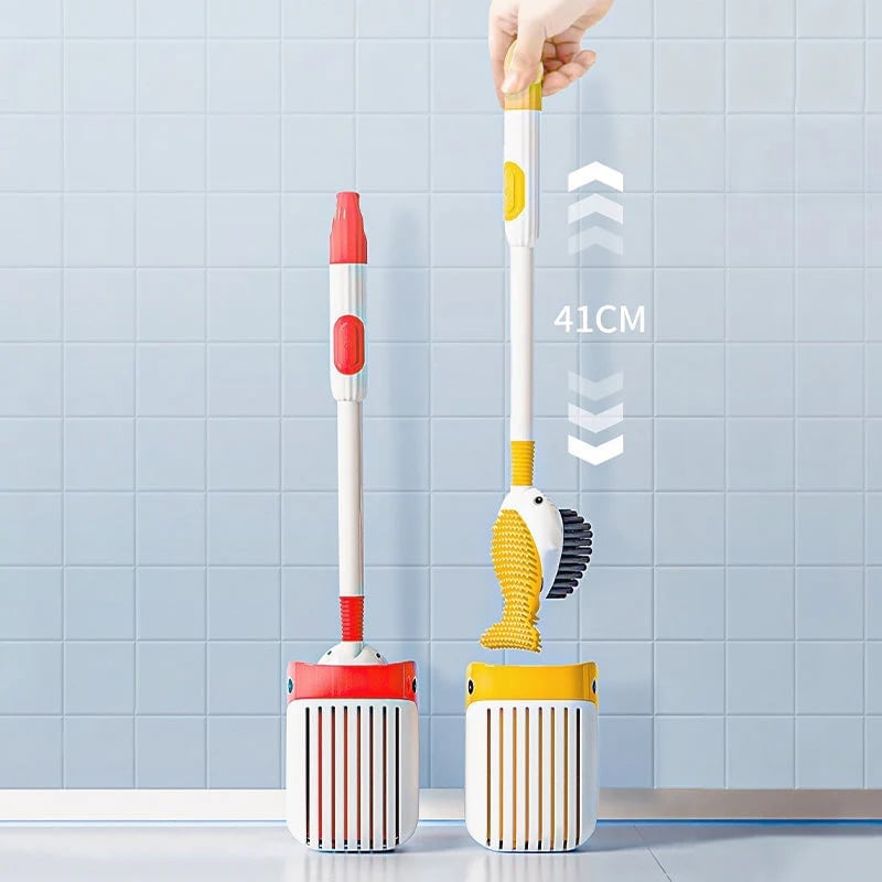 🎁TikTok Last Day Sale - 70% OFF🎉Wall-Mounted Suction Cup Toilet Cleaning Brush Set