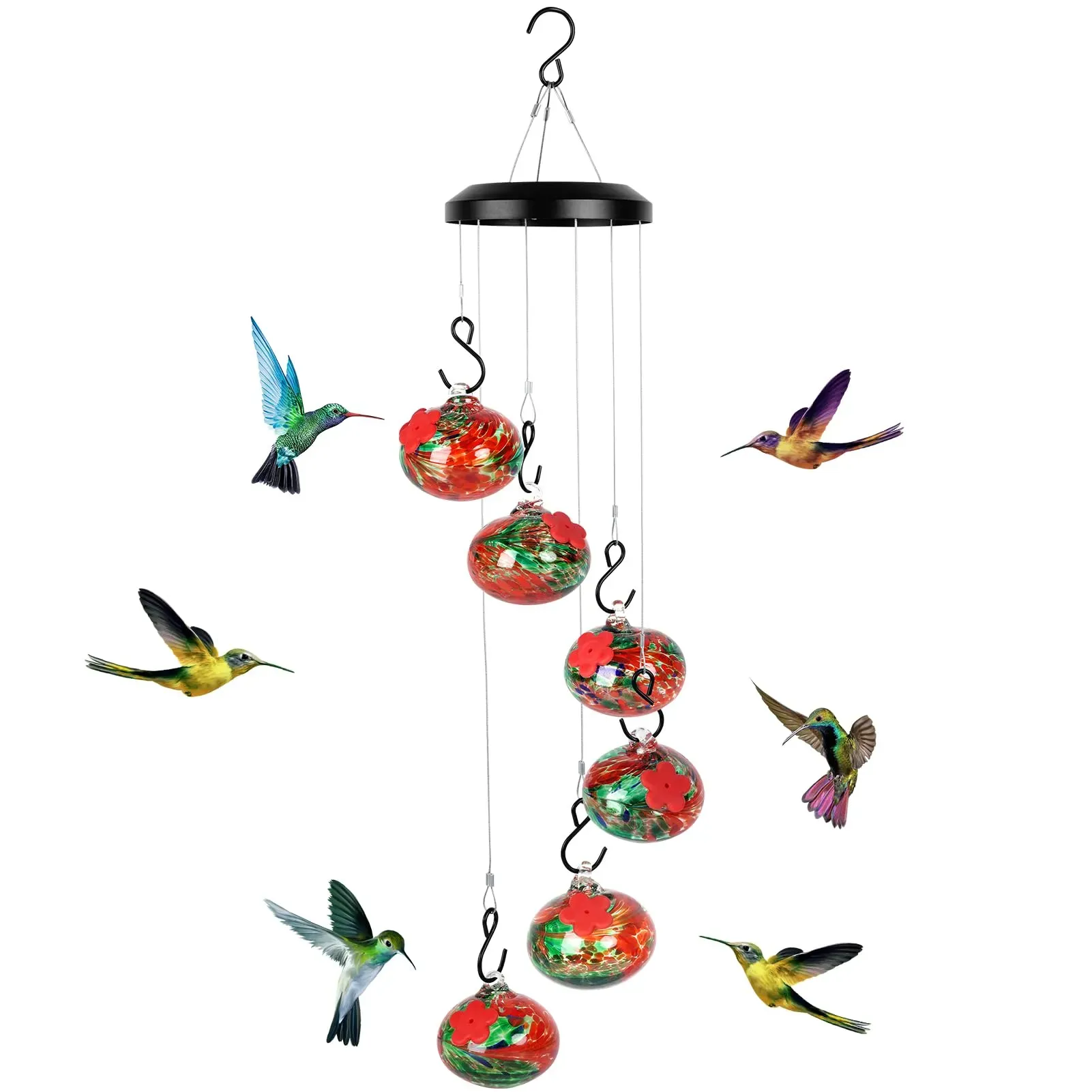 (🔥LAST DAY HOT SALE 59% OFF)-CHARMING WIND CHIMES HUMMINGBIRD FEEDERS GARDEN DECOR