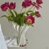 Line art flower vase 3D print white modern ornaments