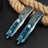 Blue titanium EDC self-defense knife