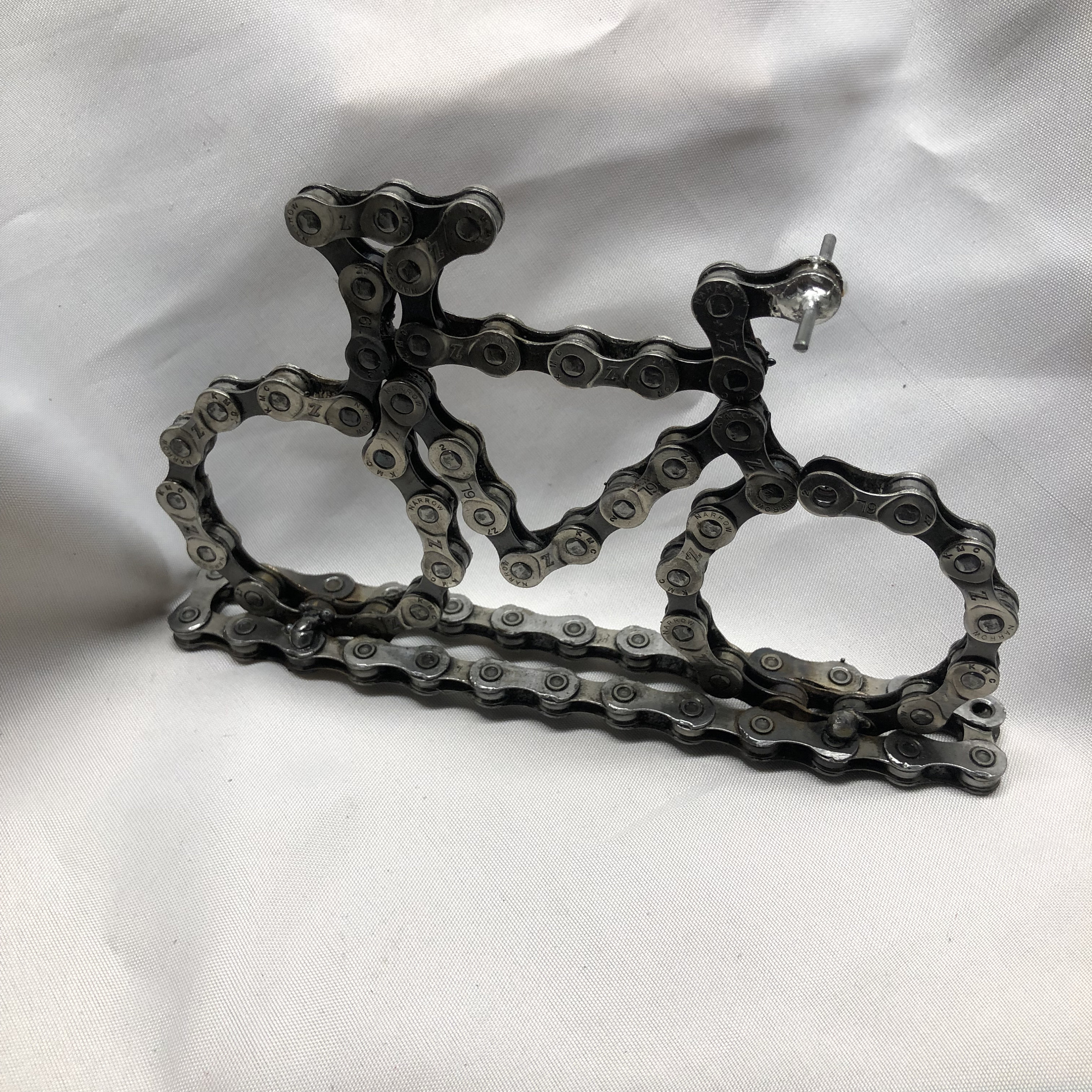 Upcycled Bike Chain 3D Bike Sculpture