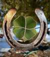 Lucky horseshoe four-leaf Clover pendant🍀