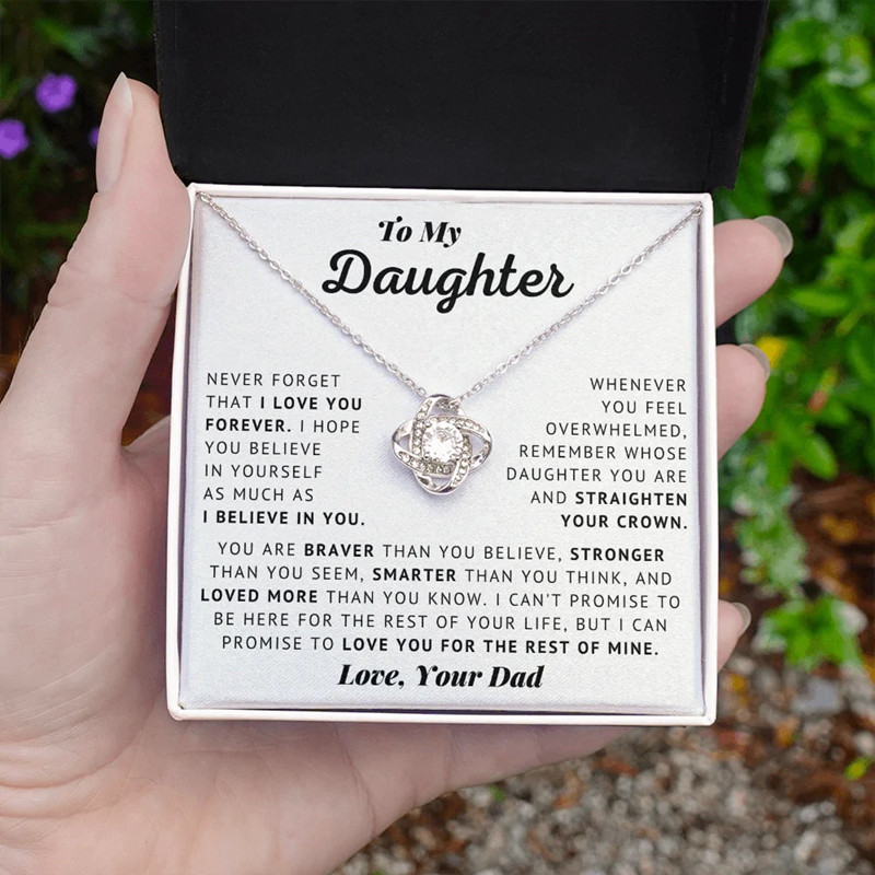 ❤️To My Daughter - Love Dad - Eternal Heart Necklace Gift Set