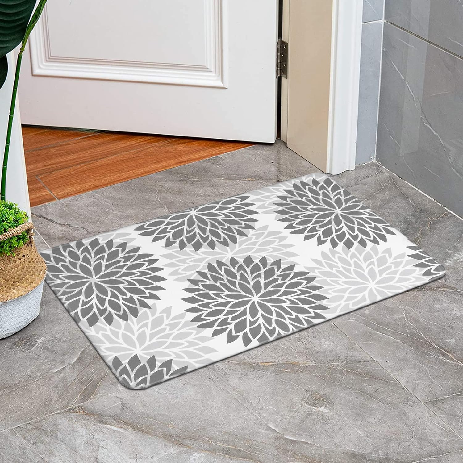 HEBE Anti Fatigue Kitchen Rug Sets 2 Piece Non Slip Kitchen Mats for Floor Cushioned Kitchen Rugs and Mats Waterproof Comfort Standing Mat Runner for Kitchen,Home Office,Sink,Laundry